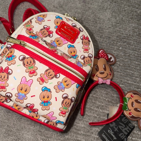 Loungefly Handbags - Loungefly Disney Christmas gingerbread backpack and ears set